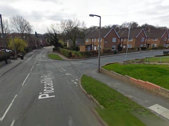 The collision occurred at about 11.40am this morning, when it is reported that a black Honda motorbike was travelling along Piccadilly Road, Swintonwhen it has collided with a lamppost close to the junction with Valley Road.Picture: Google