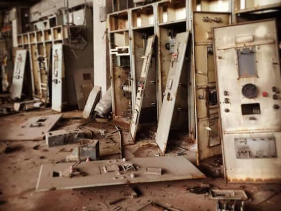 Machines lay wrecked at the former Pilkington Glass factory.
