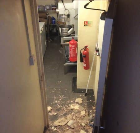 Some of the damage in Torr's cafe following a break-in