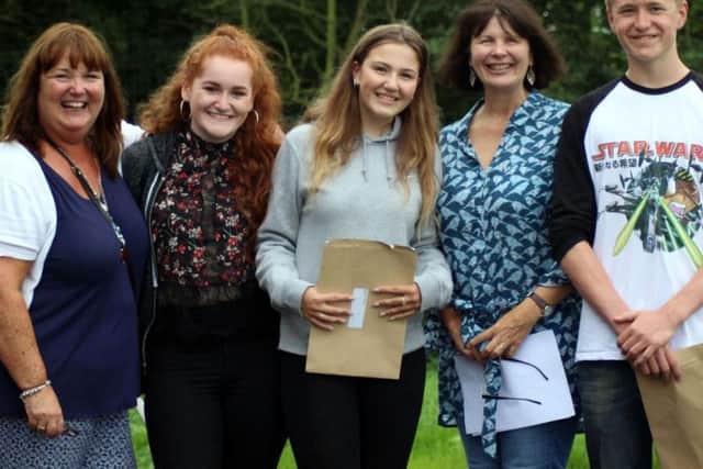 Students and staff at Hungerhill School celebrate this year's results