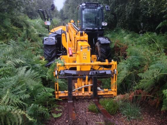 The digger was discovered at theOld Peat Works off Idle Bank, Hatfield Chase at around 7pm last night.Picture: South Yorkshire Police