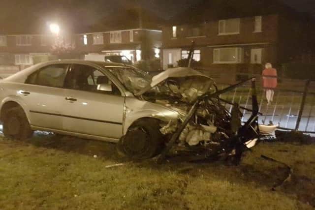 The one-vehicle collision took place in Lonsdale Avenue, Intake at around 12.30am this morning.
