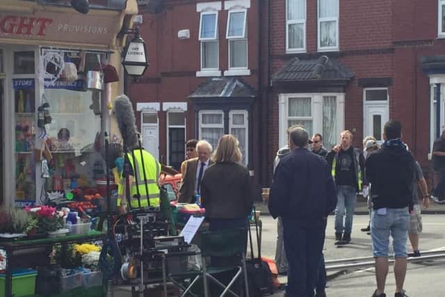 Sir David Johnson returned to Doncaster this morning to begin filming of the third series Still Open All Hours.