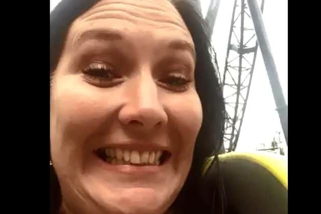 Karaline Reed with the Snapchat picture she took while stranded on The Smiler.