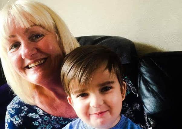 Jack Cox, 3, with his grandmother and kidney donor Julie Cox, 59, in August 2016 - three months on from the transplant operation.