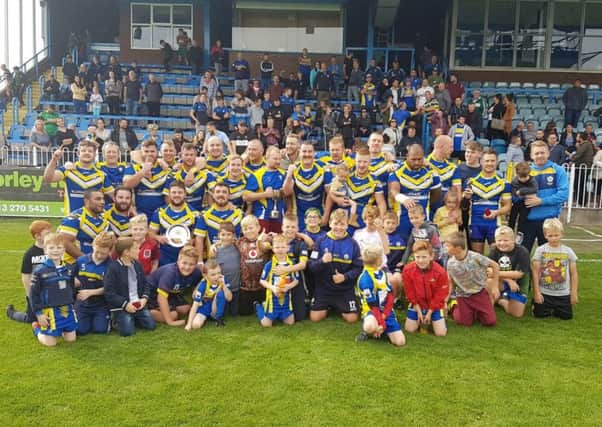 Bentley celebrate winning the Division One play-off final at Featherstone.