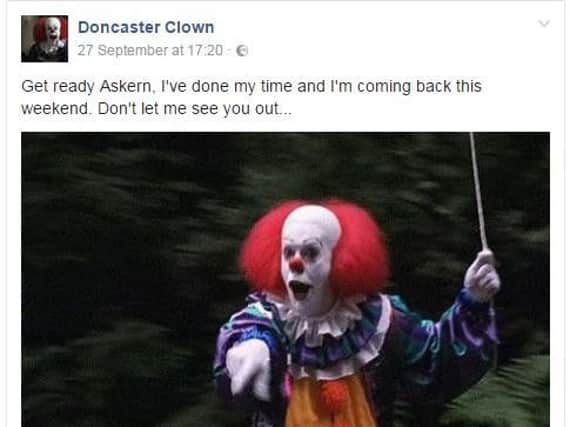 The Doncaster Clown Facbeook page.