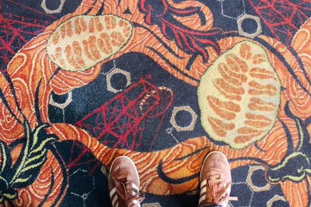 The carpet at the Queen's Hotel, Maltby. (Photo: Kit Caless).
