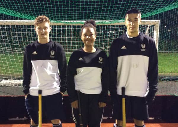 Doncaster Hockey Clubs (l-r) Matt White, Annabel Bennett and Zak Jolly will attend an England U16 training camp.