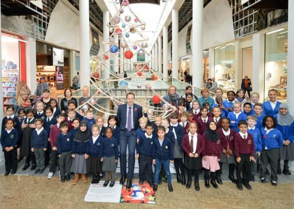 Meadowhall Centre director Darren Pearce with local schoolchildren