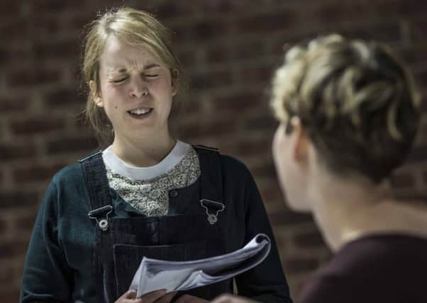 Joanna Nicks and Helen Bradbury rehearsing Genesis