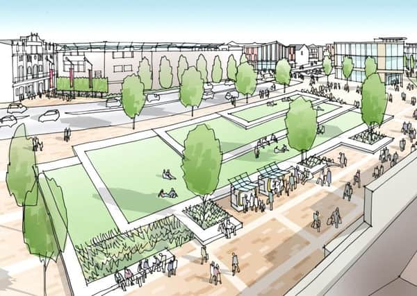 Artists impression of how the area around Doncaster Station could appear under the town centre masterplan