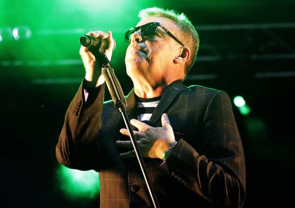 Madness frontman Suggs on stage at Doncaster Racecourse in June 2015. Picture: Glenn Ashley.