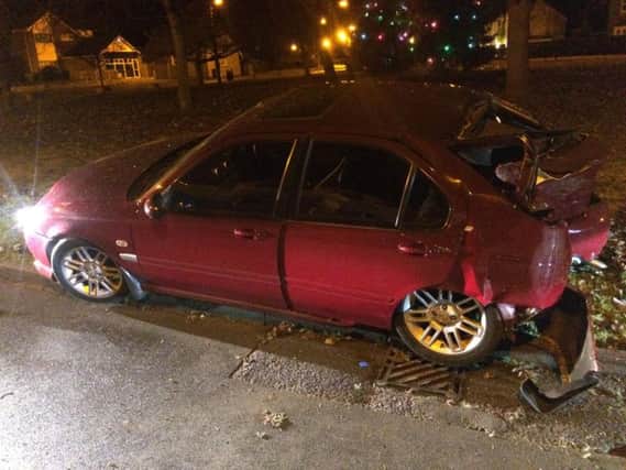 The car which was damaged in the incident. Photo: South Yorkshire Police