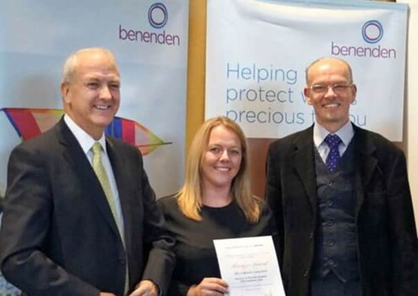 (From left) Prof Sir Bruce Keogh, Medical Director NHS England; Helen Houghton, Head & Wellbeing Lead for Doncaster & Bassetlaw Hospitals and Mike Pinkerton, Trust Chief Executive.