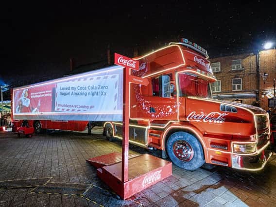 Coca Cola truck's Doncaster visit. Photo: Ben Harrison