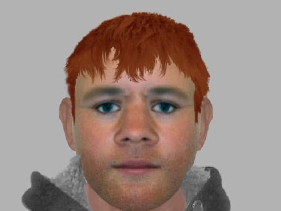 E-fit picture of a man wanted in relation to an aggravated burglary.