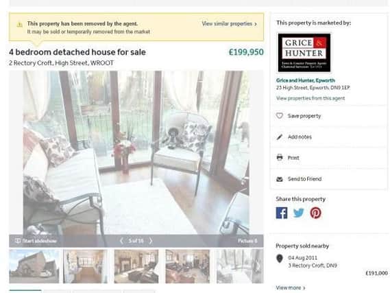 The house has been removed from Rightmove. (Photo: Rightmove).