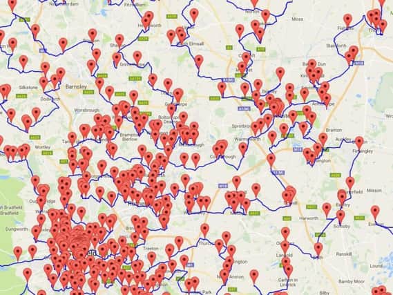 Here's a map of South Yorkshire's pubs. Can you find your favourite? (Photo: Google).