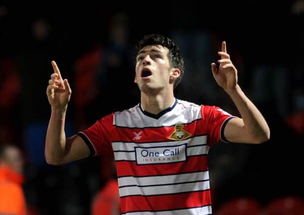 John Marquis celebrates his second goal against Portsmouth.
Picture : Jonathan Gawthorpe