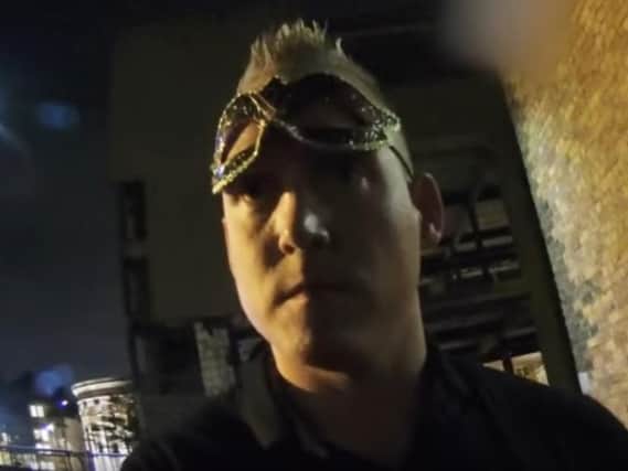 The American "cop" who was denied entry to a Sheffield club. (Photo: YouTube).