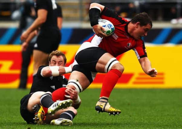 Aaron Carpenter, pictured in action for Canada.