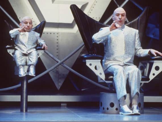 Verne Troyer with Mike Myers in the Austin Powers movies.