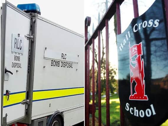 Hall Cross was one of the schools visited by bomb disposal teams.