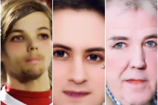 Louis Tomlinson, Ed Miliband and Jeremy Clarkson after the Meitu treatment.