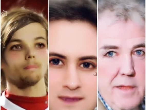 Louis Tomlinson, Ed Miliband and Jeremy Clarkson after the Meitu treatment.