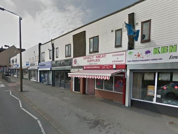 The armed robbery was carried out at the York Buildings in Edlington Lane, Edlington at 3.05pm yesterday afternoon.