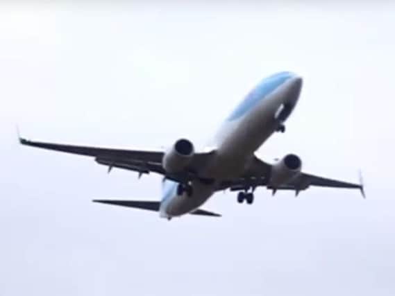 The plane is filmed coming in to land at Robin Hood Airport. (Photo: YouTube).