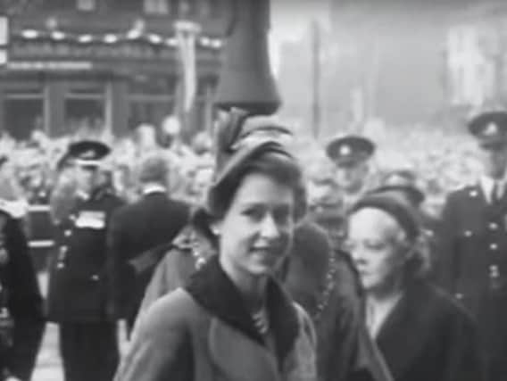The Queen visits Sheffield in 1954.