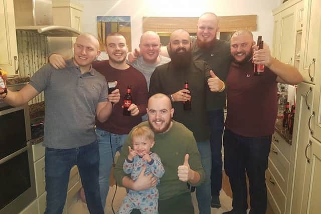 Sponsored headshave for Cancer Research in support of Scott Richardson