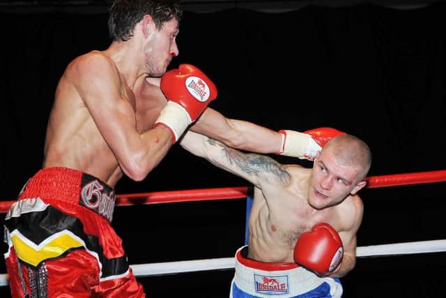 Gavin McDonnell in his second pro fight against Pavels Senkov. Picture: Trevor Price