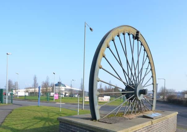 Pit winding wheel alongside Denabys Dearne Valley Leisure Centre