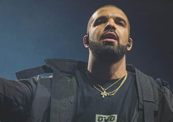 Drake on stage.