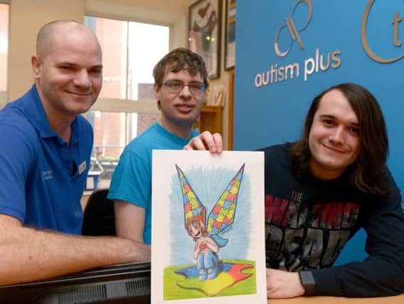 Autism Plus community fundraiser, pictured with Peter Hambly and Josh Garcia, has appealed for businesses to back the charity's 30th anniversary fundraising year