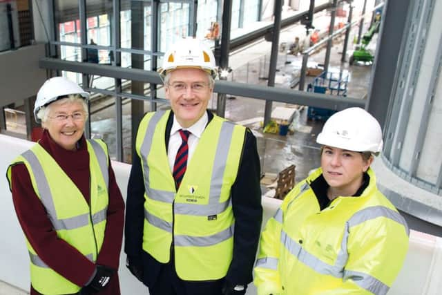 Pix: Shaun Flannery/shaunflanneryphotography.com

COPYRIGHT PICTURE>>SHAUN FLANNERY>01302-570814>>07778315553>>

20th February 2017
National College for High Speed Rail, Doncaster.
Site visit by Transport Minister Andrew Jones. Pictured with L-R Ã¢Â¬Â Beth West Commercial Director for HS2 Ltd, Doncaster Mayor Ros Jones and Clair Mowbray, Chief Executive, National College for High Speed Rail - ?National College for High Speed Rail