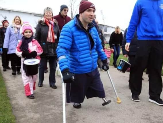 Ben Parkinson on a charity walk.