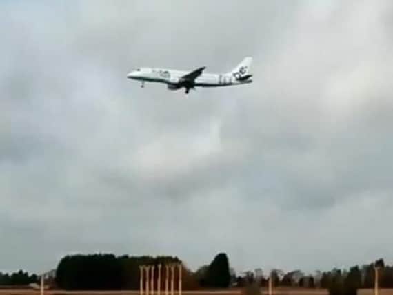 The Flybe flight from Paris which aborted its landing.