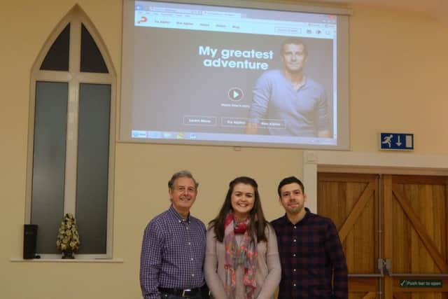 (From left) Baptist Church leader in Epworth, Terry Jaques, Emily Wilkinson and baptist minister, Andy Wilkinson