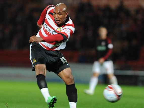El Hadji-Diouf in action for Doncaster Rovers.