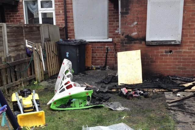 Claire Bevan and son Noah were lucky to escape unharmed after a fire at their Balby house.