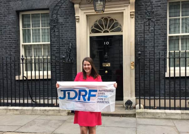 Lydia Parkhurst, aged 20, who has type 1 diabates. Lydia visted Downing Street to speak to fellow sufferer Prime Minister Theresa May to speak to her about the condition after meeting her at a charity event.