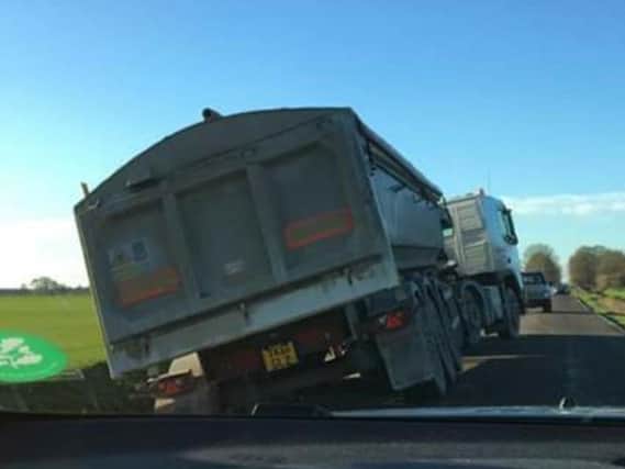 This lorry came to grief on Idle Bank last week