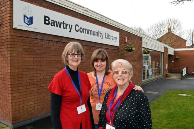 Volunteers l-r Anne Gray, Lead, Emma Raper and Julie Liversedge, pictured. Picture: Marie Caley NDFP Bawtry Library MC 1