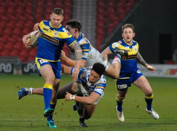 Action from Dons' 35-34 win over Leeds in January. Photo: Rob Terrace