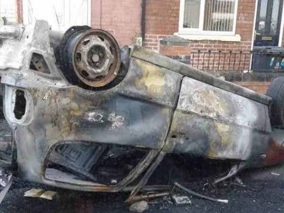 A burned out car in Edlington.