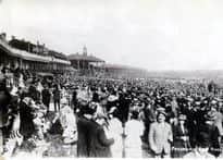 Doncaster Racecourse pictured in days gone by - possibly in the 1920s or 1930s.